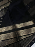 Pure Mix Crepe Mysore Silk Saree- Black