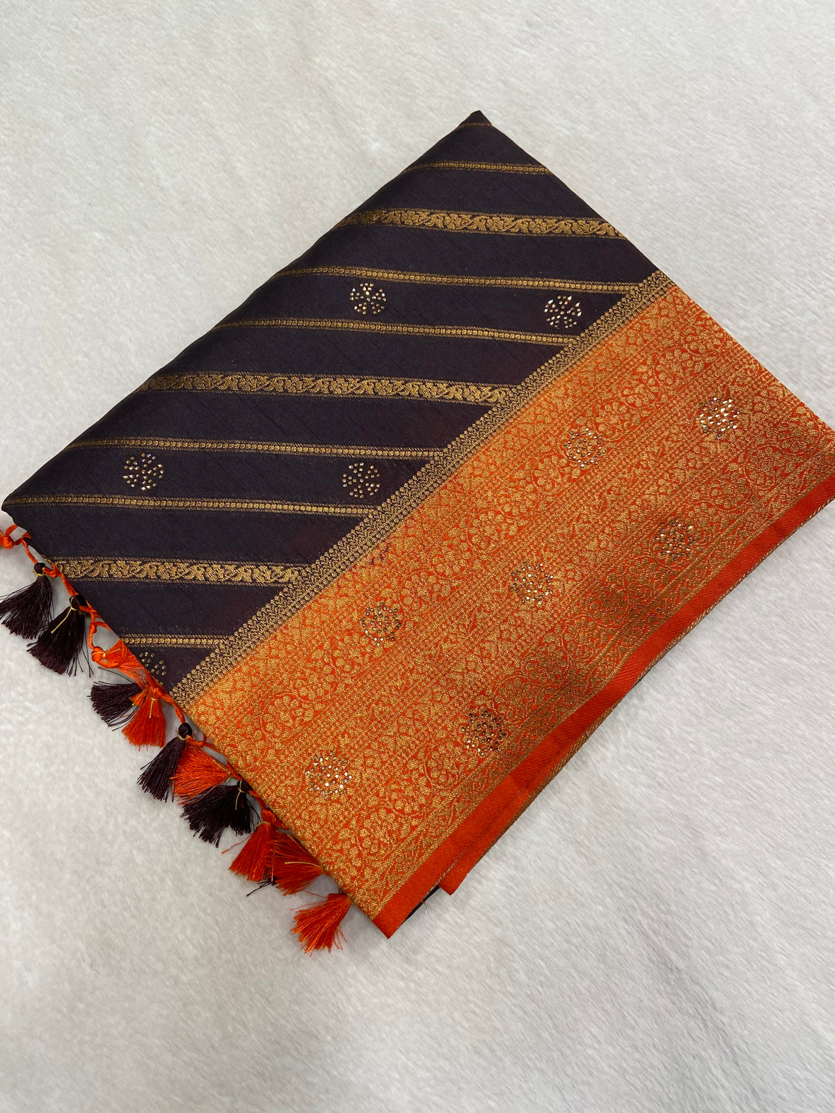 Assam Silk With Stone Work Saree✨