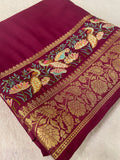 Premium Crepe Mysore Silk Saree With Embroidery - 902533
