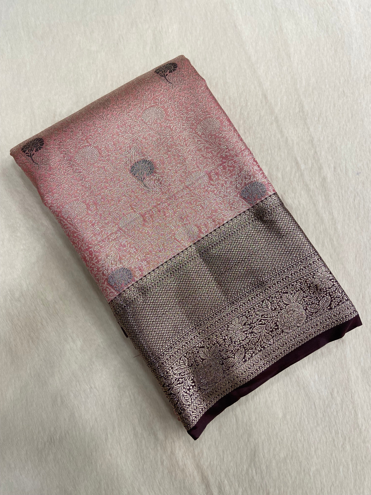 Bridal tissue semi silk saree