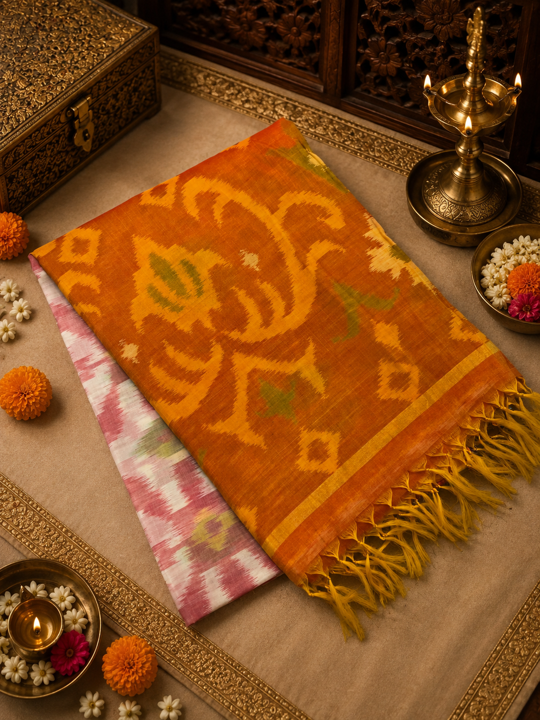Pure Pochampally Cotton Silk Saree