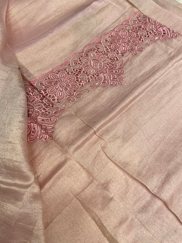 Pure Tissue Organza Saree With Embroidery