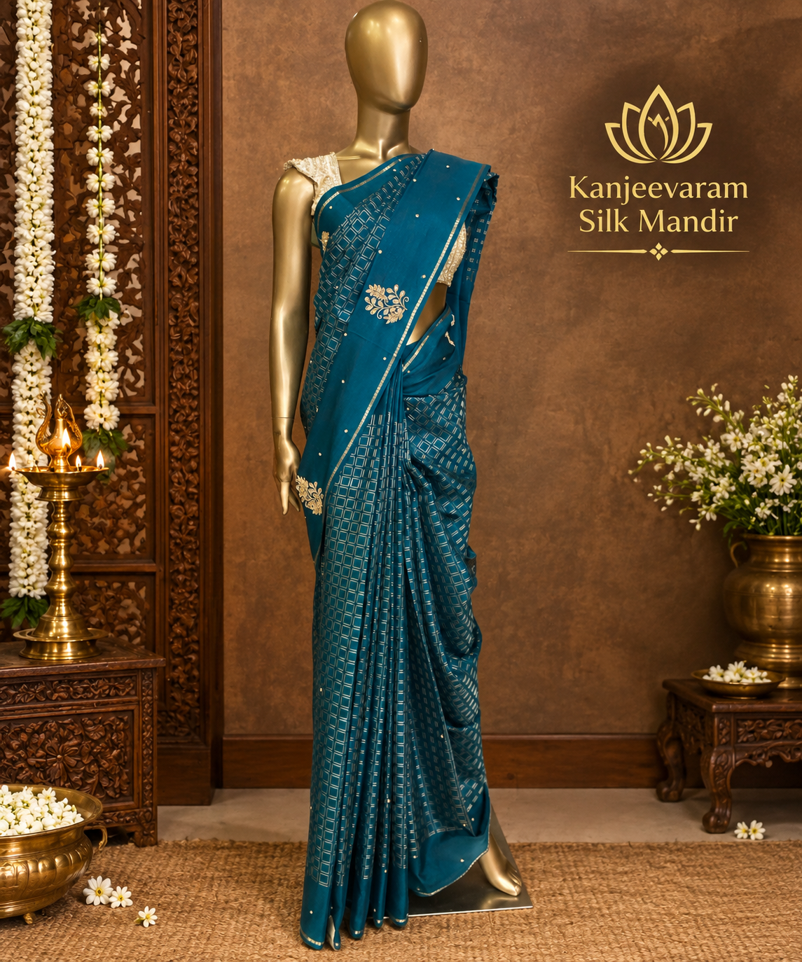 Premium Tassar Saree With Moti Work - 902222