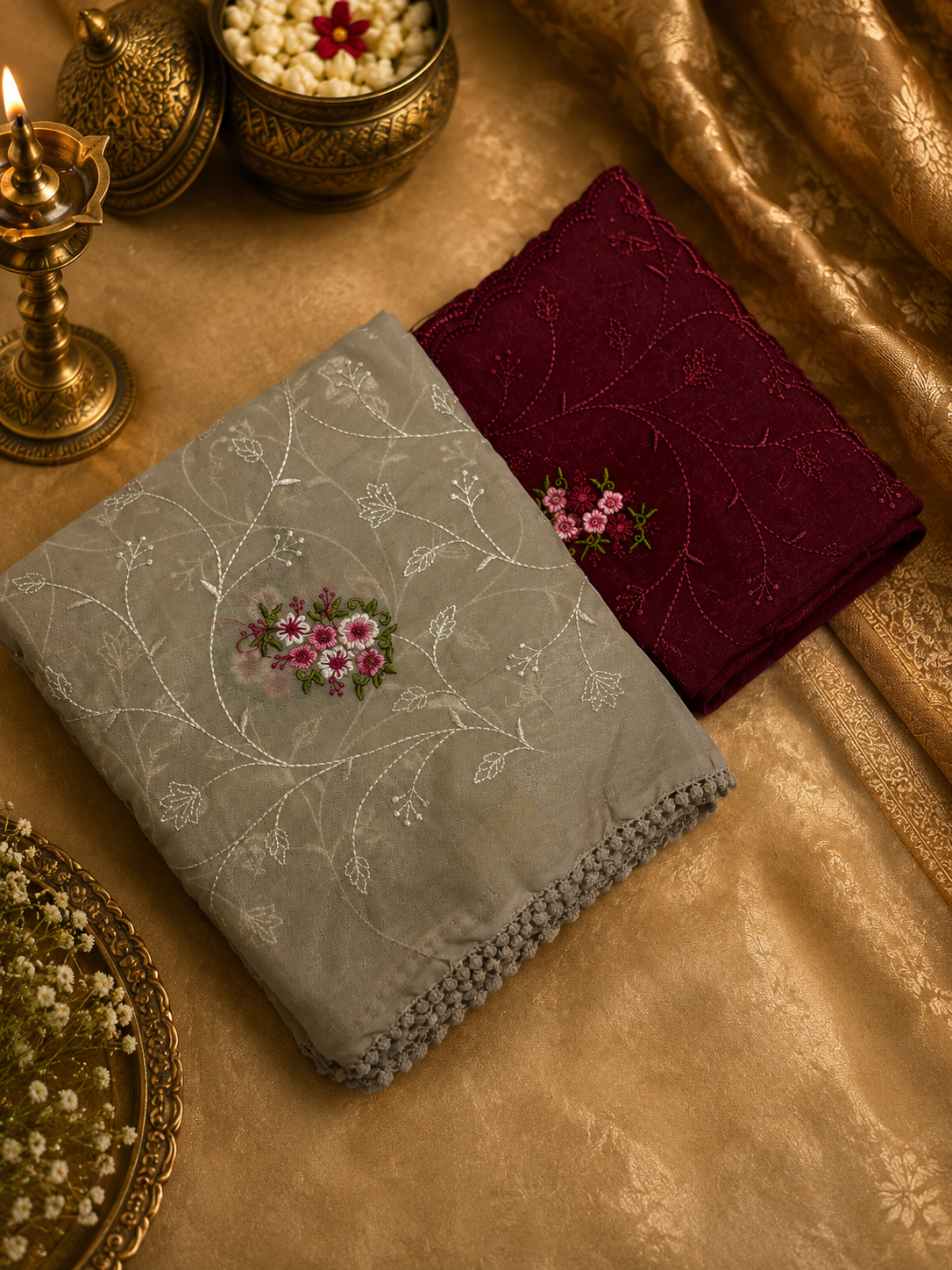 Premium Organza Saree with thread embroidery