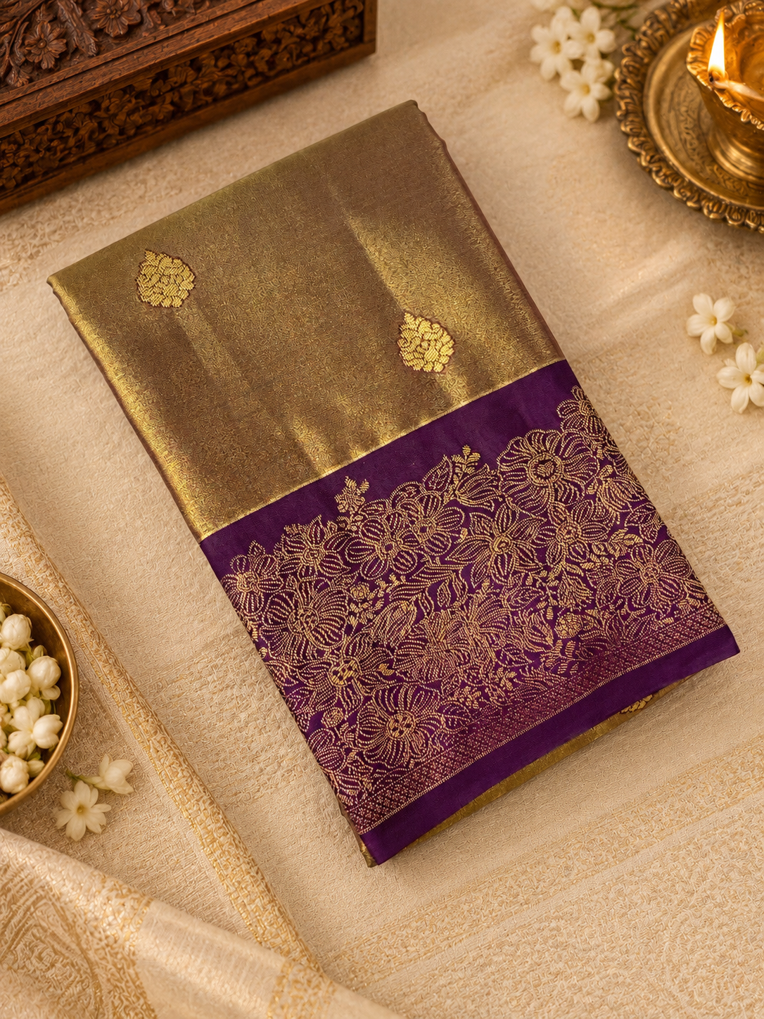 Premium Tissue Bridal Silk Saree - 902333