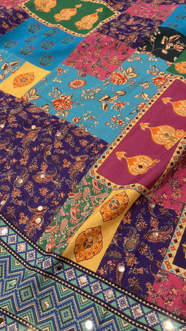 Banarasi Kalamkari Saree With Mirror Work
