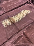 Plain body design modal silk saree with bandhini design pallu- 902263 Brown