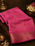 Pure Mix Mysore Crepe Silk Saree- Peachish pink