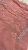 Premium Organza Saree (peach)