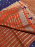 Premium crepe Tussar saree- Winish purple
