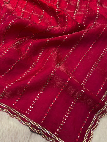 Premium Crush Organza Saree