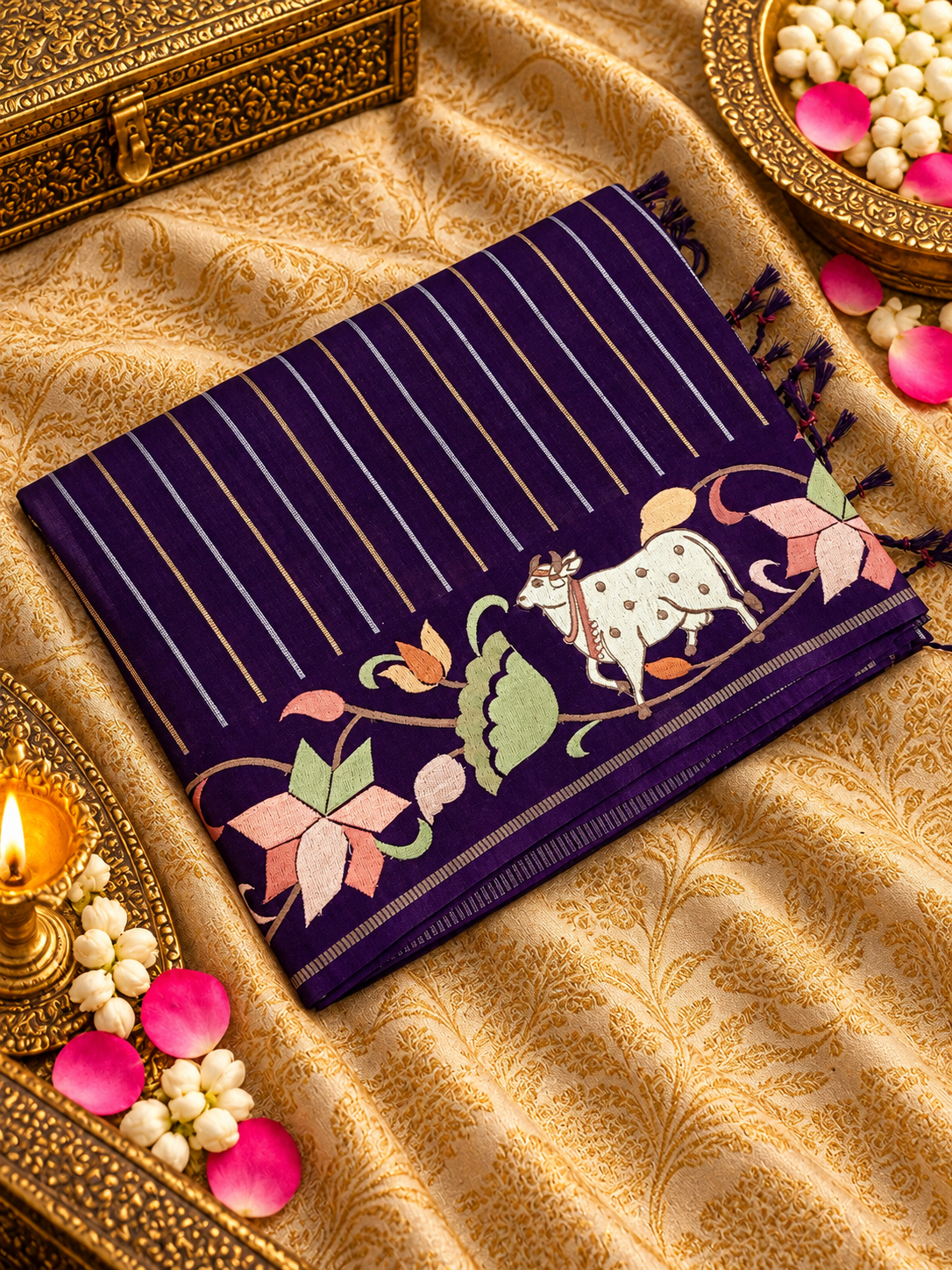 Pure Tassar Saree With Embroidery - 901997