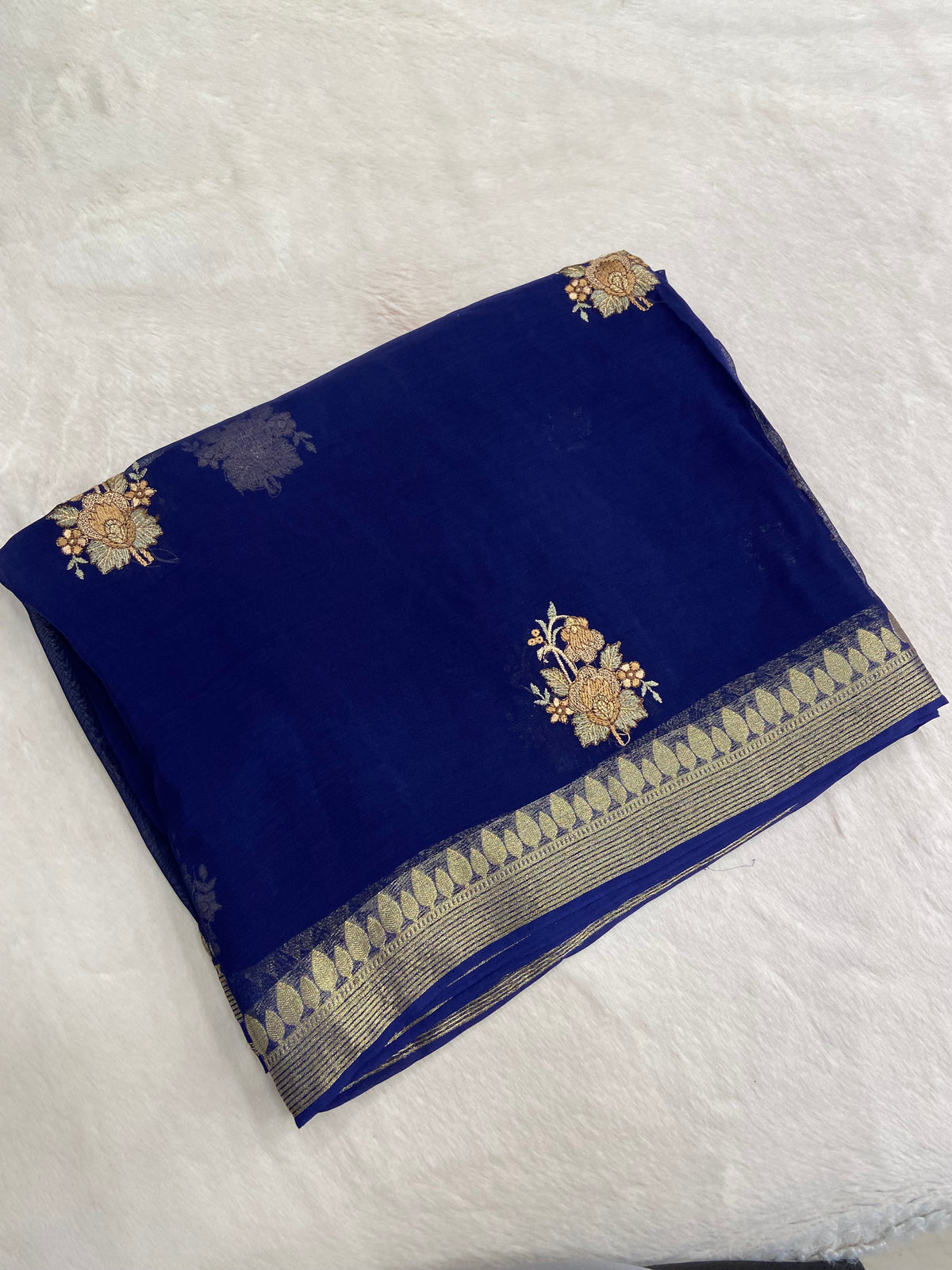 Chiffon Saree With Embroidery