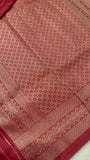Premium Banarasi Crepe Satin Silk Saree (maroon) -902692