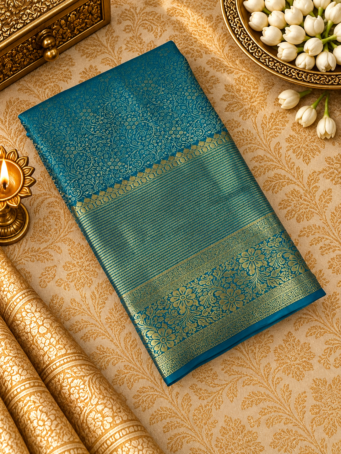 Premium Bridal Semi Kanchipuram Silk Saree - RF1323