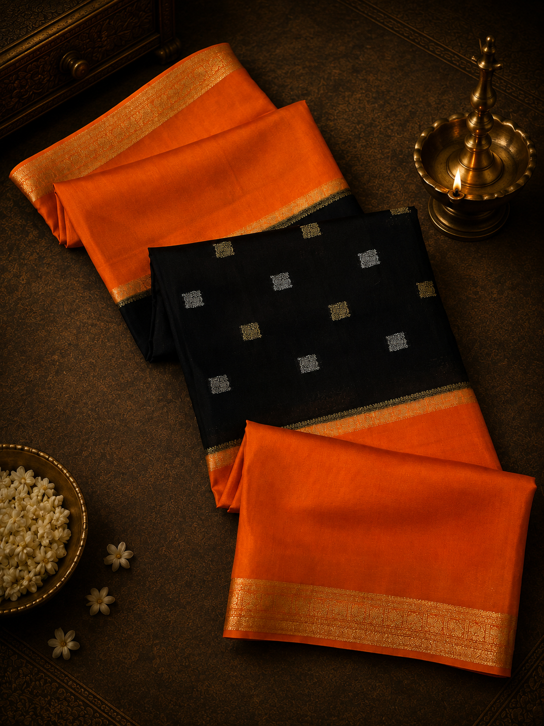 Pure Mix Mysore Crepe Silk Saree