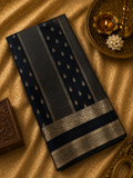 Pure Mix Crepe Mysore Silk Saree- Black