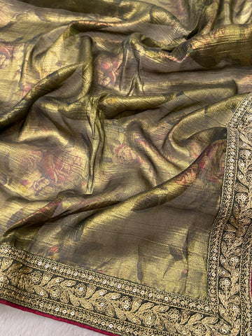 Premium Crush Organza Saree