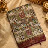 Premium Banarasi Crepe Kalamkari Saree