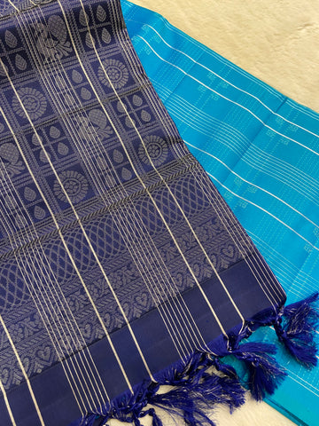 Pure Handloom Kanjeevaram Soft Silk Mark Certified Saree