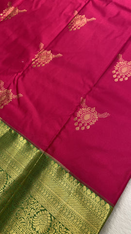 Premium Mini Kanchi Silk Saree (Pink)