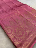 Pure 1G zari handloom Kanjeevaram Silk Saree- Silk mark certified- PS2404 Baby pink