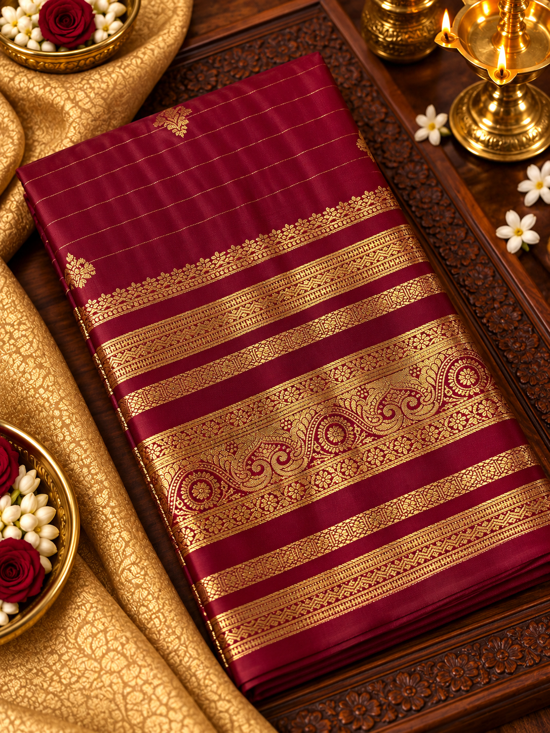 Premium Bridal Semi Kanchipuram Silk Saree - RF1303