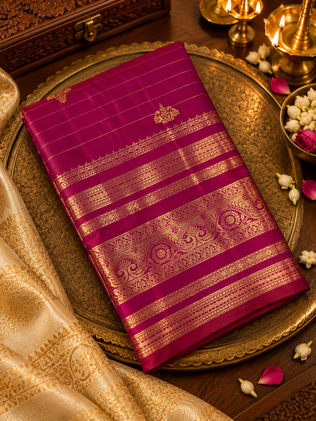 Premium Bridal Semi Kanchipuram Silk Saree - RF1303