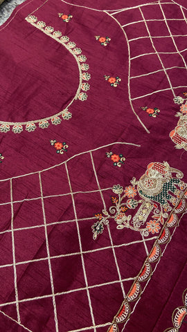 Bridal Soft Tissue Saree With Scallop Border