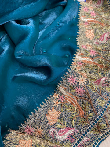 Pure Designer Chinnon Organza With Mirror Work