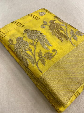 Premium Wrinkle Crepe Silk Saree