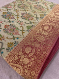 Premium Banarasi Crepe Silk Saree With Appliqué Work - 902823