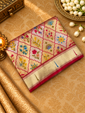 Premium Quality Tissue crepe silk in Paithani - 902691