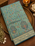 Premium Banarasi Crepe silk Saree With Appliqué Work - 902647
