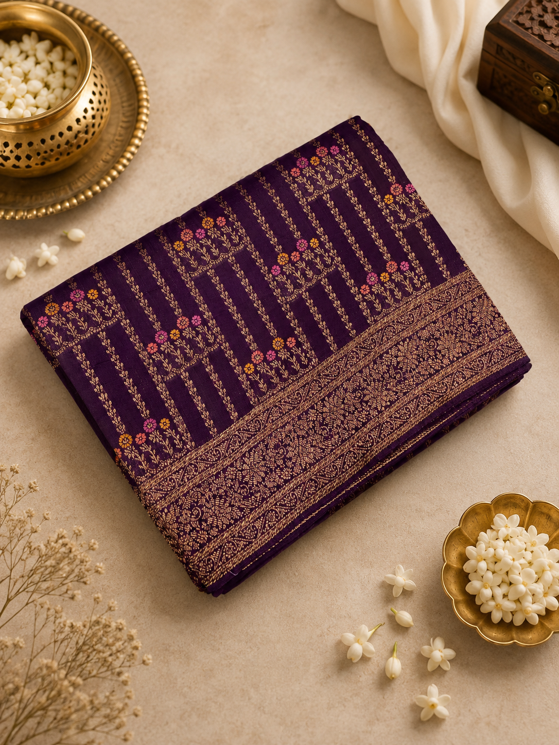 Premium Tassar Silk Saree💜