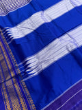Premium quality Ilkal cotton saree- Royal Blue and White