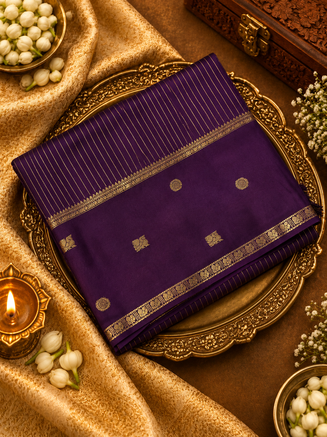 Premium Crepe Silk Saree (Dark)- 902051