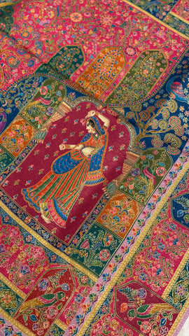 Premium Banarasi Crepe Kalamkari Saree