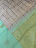 Pure 1G gold zari handloom Kanjeevaram Silk Saree- Silk mark certified- PS2414 Lilac X Pastel green