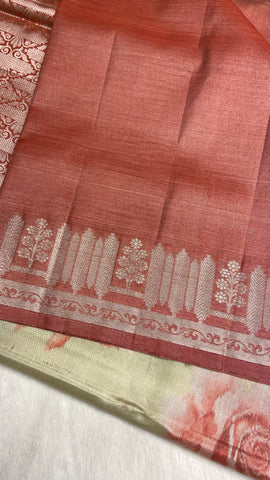 Premium digital print semi Kanchipuram silk saree