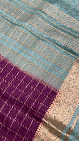 Premium Crepe Semi Chiffon Mysore Silk Saree