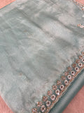 Designer cocktail organza saree