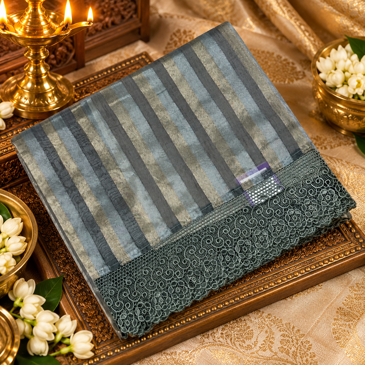 Premium Soft Tassar Tissue Saree -902584