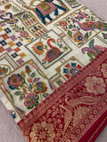 Premium Banarasi Crepe silk Saree With Appliqué Work - 902644