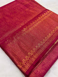 Premium quality semi tissue kanjeevaram silk saree- 902695 Reddish pink