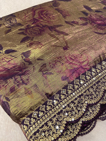 Premium Crush Organza Saree