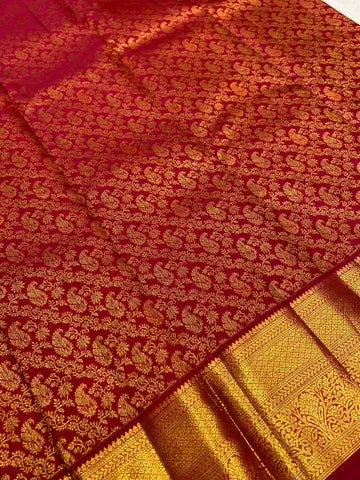 Pure Zari Handloom Kanjeevaram Silk Mark Certified Saree