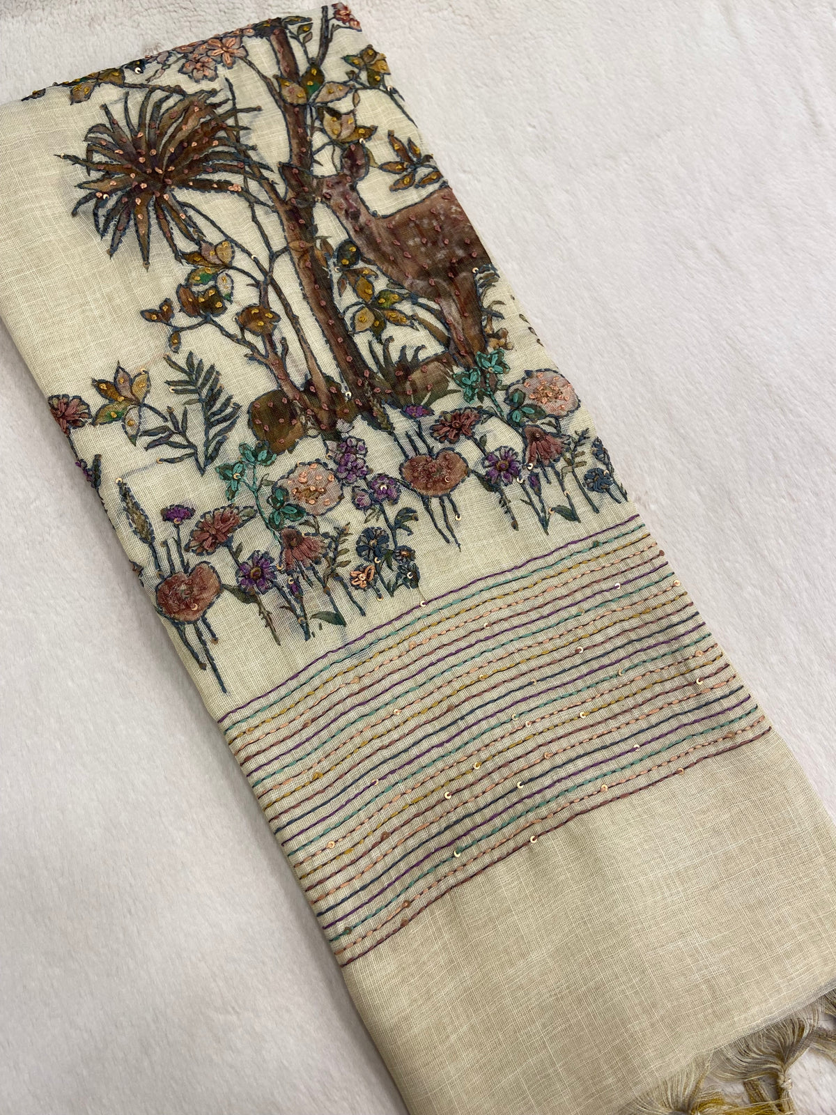 Premium kora organza with kaatha work✨