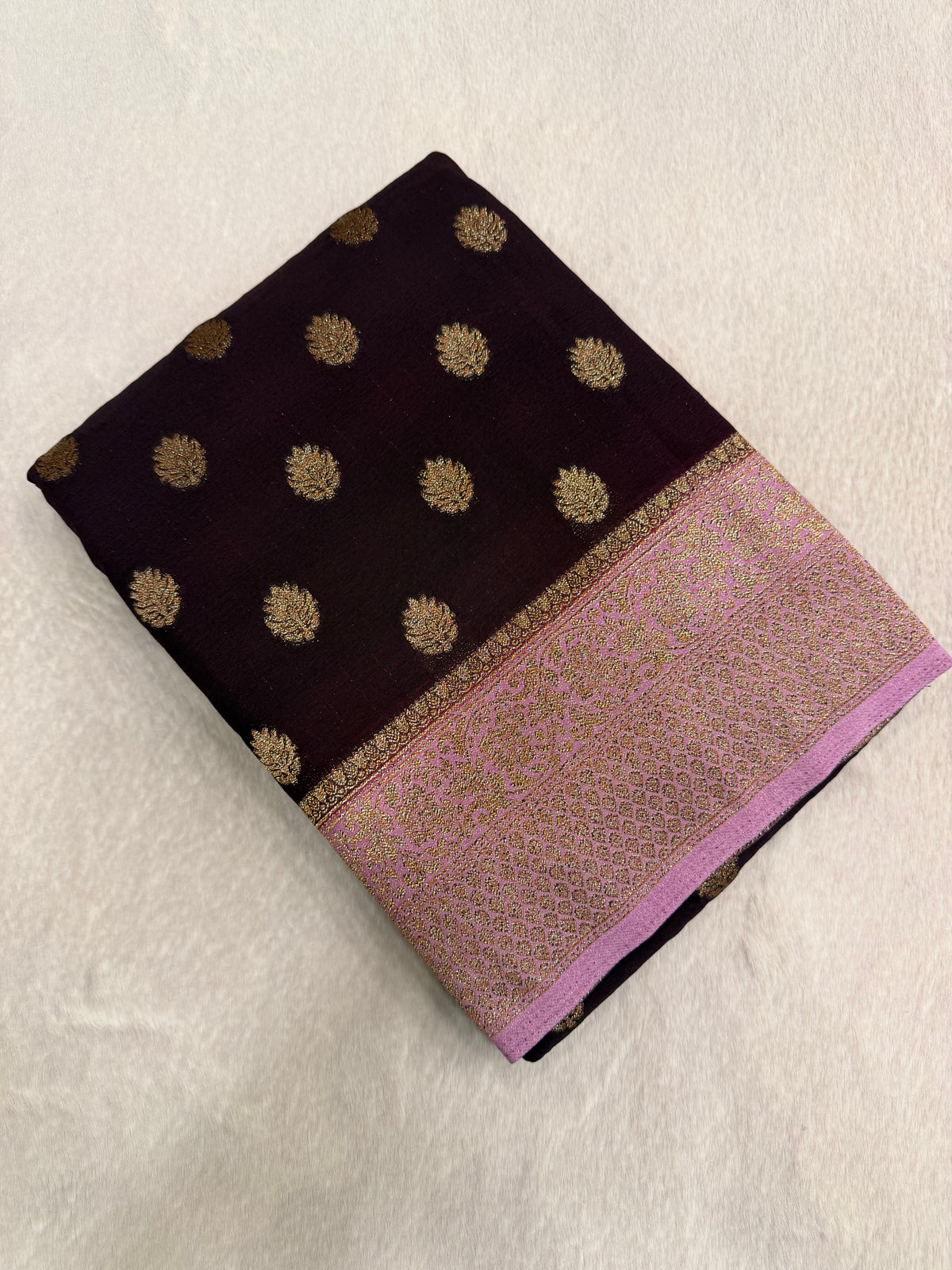 Premium Khaddi Georgette Saree (wine)
