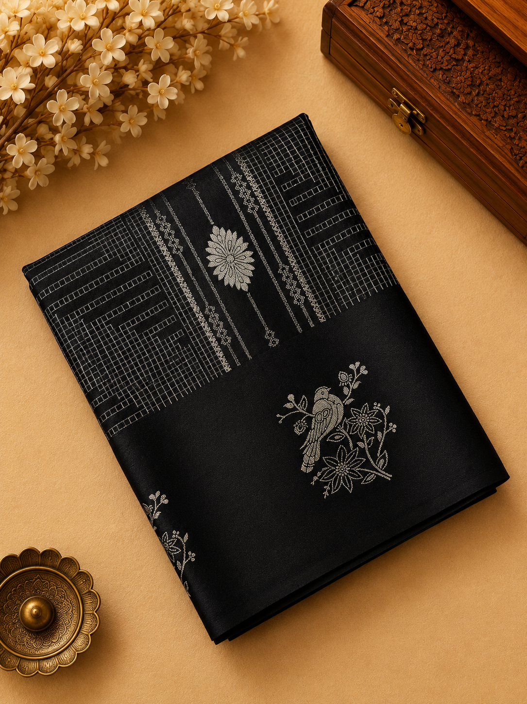 Premium Crepe Satin Silk Saree